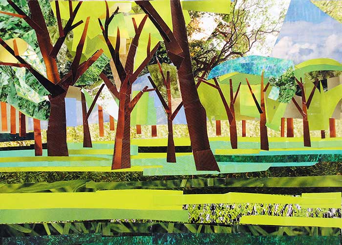 Afternoon in the Park by collage artist Megan Coyle