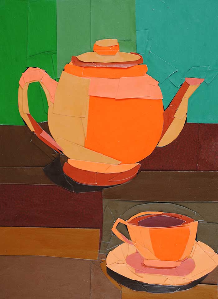 Autumn Tea by collage artist Megan Coyle