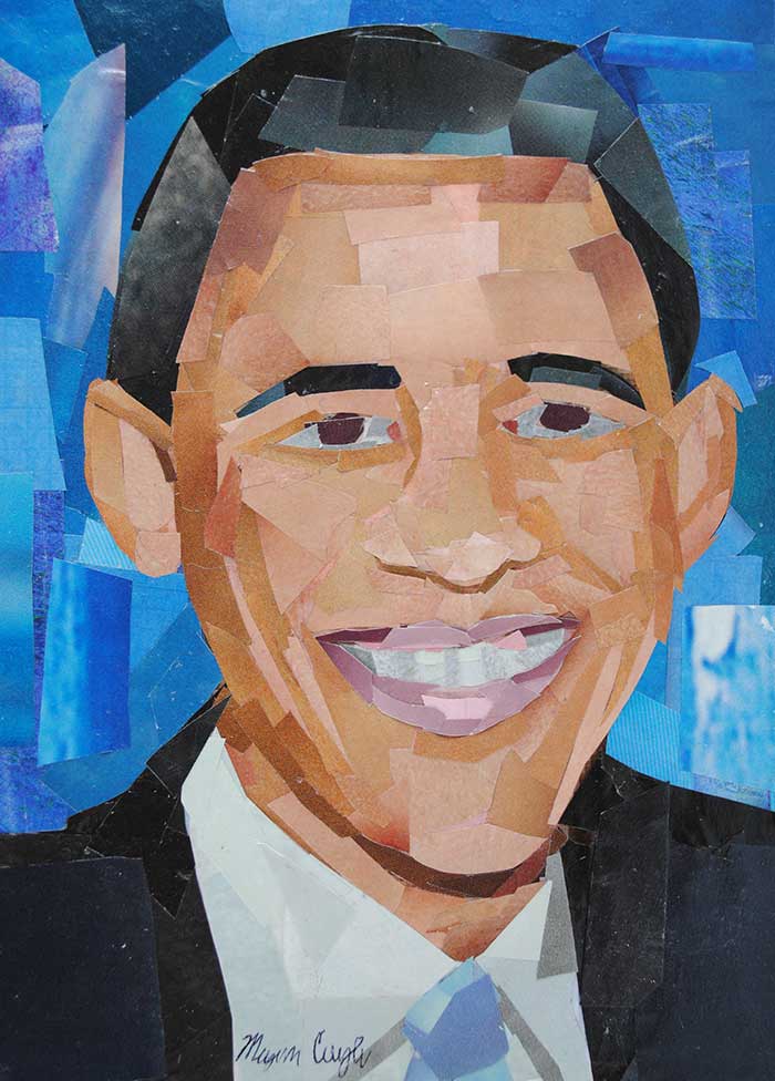 Barack Obama by collage artist Megan Coyle