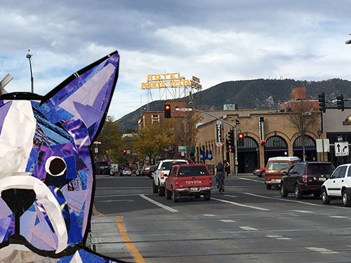 Bosty goes to Flagstaff by collage artist Megan Coyle