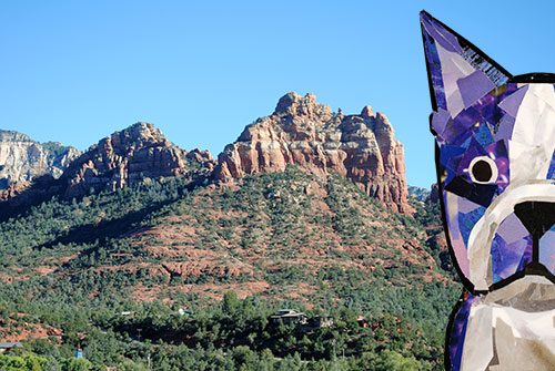 Bosty goes to Sedona by collage artist Megan Coyle