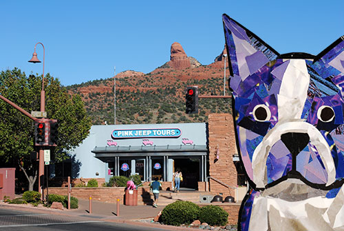 Bosty goes to Sedona by collage artist Megan Coyle