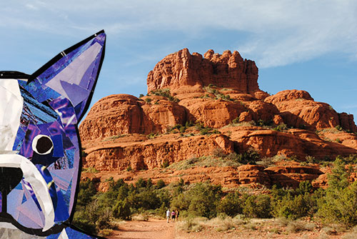 Bosty goes to Sedona by collage artist Megan Coyle