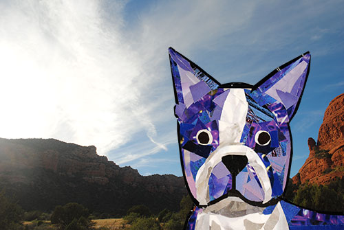 Bosty goes to Sedona by collage artist Megan Coyle