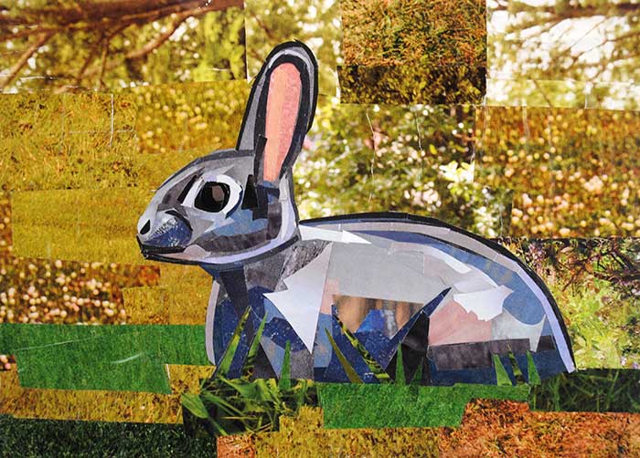 Bunny the Explorer by collage artist Megan Coyle