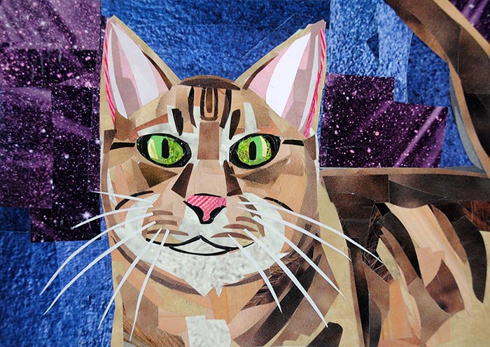 Cat with Attitude by collage artist Megan Coyle