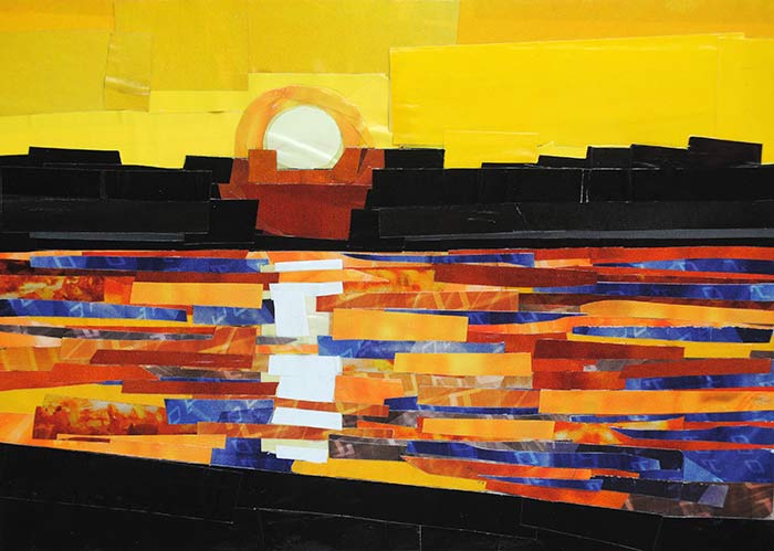 City Sunsets by collage artist Megan Coyle