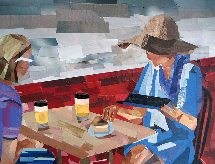 The Coffee Drinkers by collage artist Megan Coyle