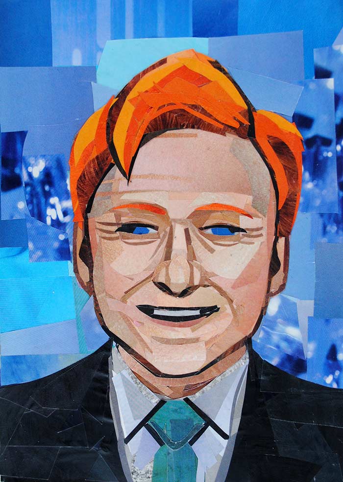 Conan O'Brien by collage artist Megan Coyle