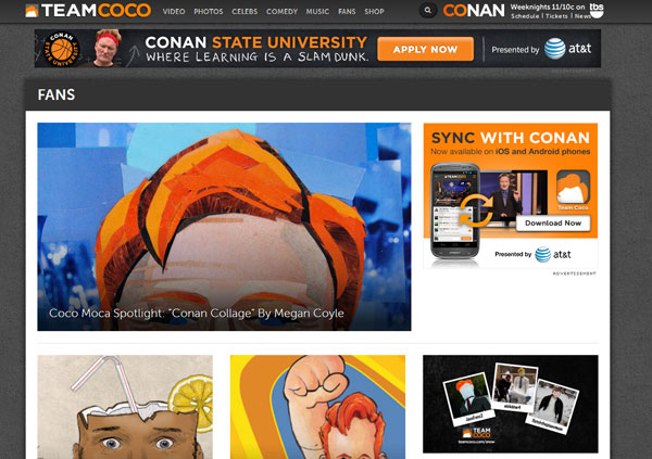 Megan Coyle's collage spotlighted on Conan's Website