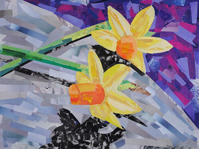 Daffodils by collage artist Megan Coyle