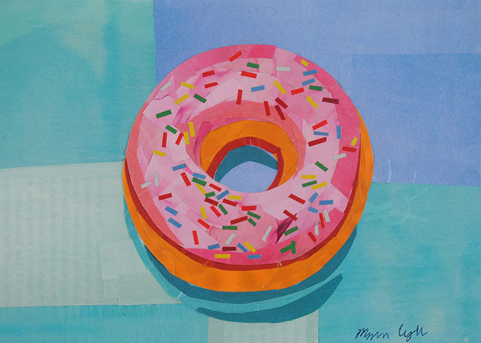 Donut Worry by collage artist Megan Coyle