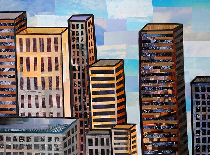 Downtown collage by collage artist Megan Coyle