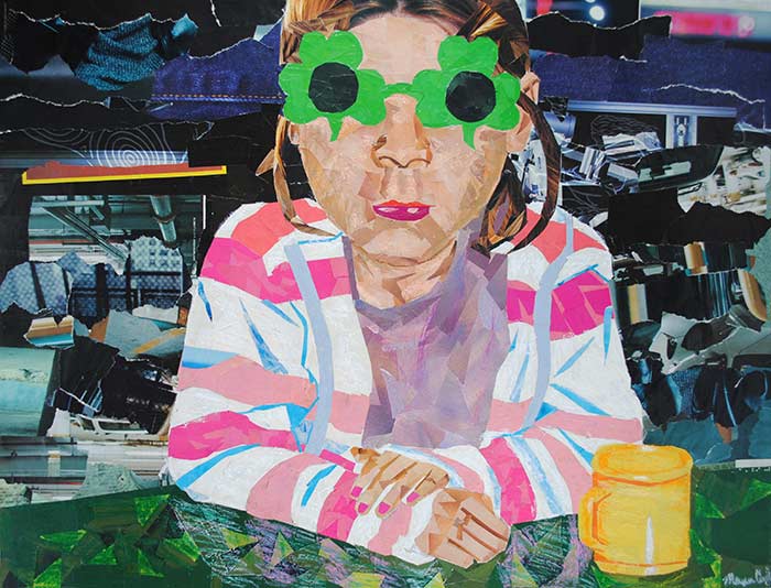 Girl with Glasses by collage artist Megan Coyle