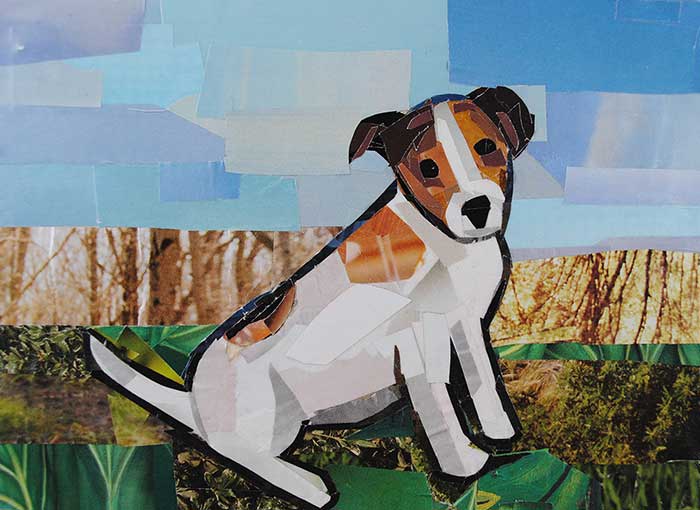 Jack Russell Terrier by collage artist Megan Coyle