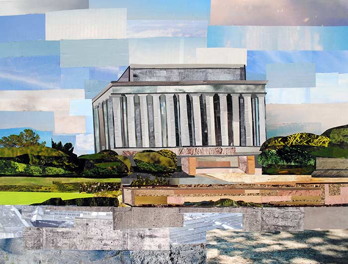 Lincoln Memorial by collage artist Megan Coyle