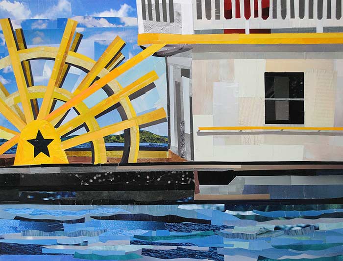 Old Town Boat by collage artist Megan Coyle