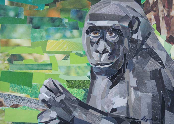 Portrait of a Gorilla by collage artist Megan Coyle