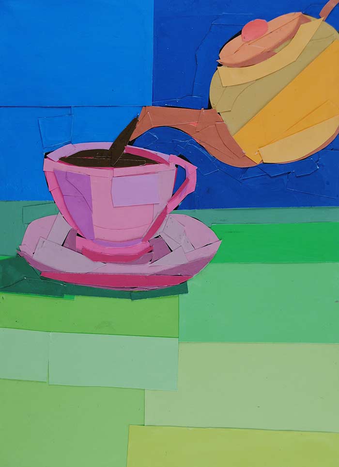 Spring Tea by collage artist Megan Coyle