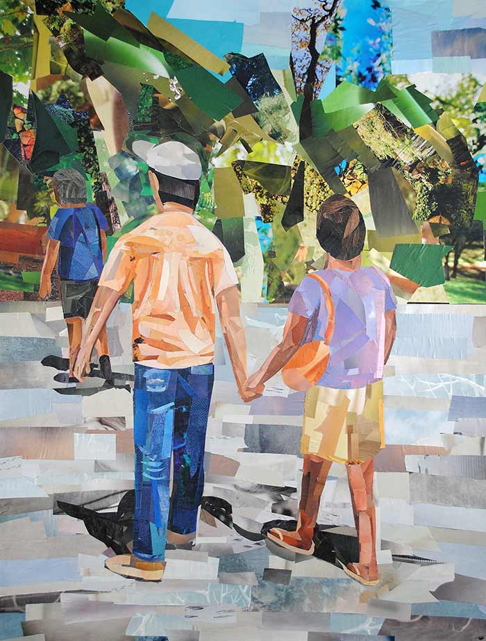 Stroll in the Park by collage artist Megan Coyle