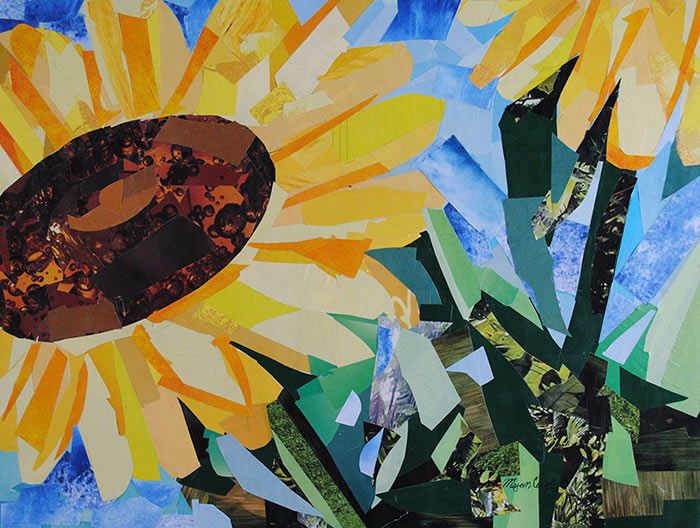 Sunflowers by collage artist Megan Coyle