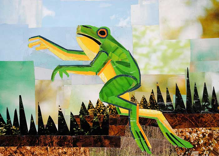 The Dancing Frog by collage artist Megan Coyle