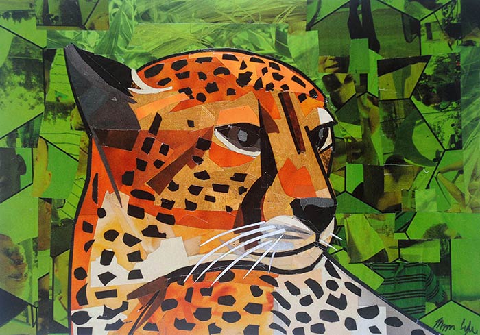 The Serious Cheetah is a collage by collage artist Megan Coyle