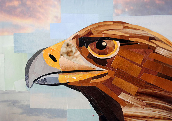 The Serious Grin of the Eagle by collage artist Megan Coyle