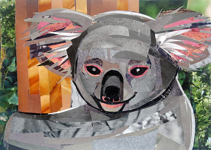 The Smiling Koala by collage artist Megan Coyle