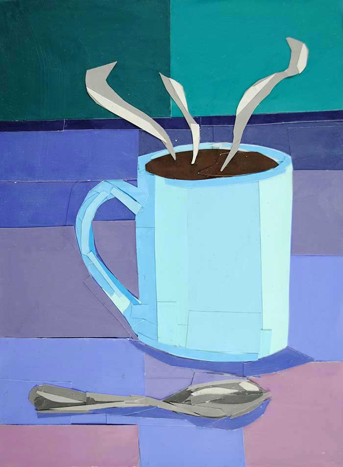 Winter Coffee by collage artist Megan Coyle
