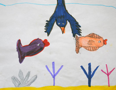 childhood-art-bird-and-fish