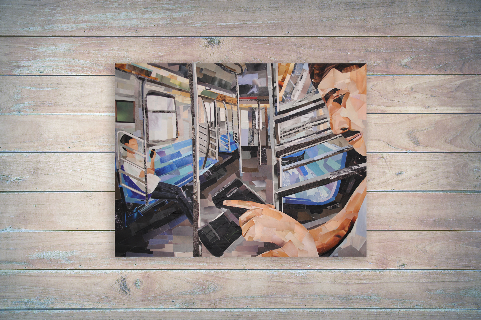 Commuters is a collage by Megan Coyle