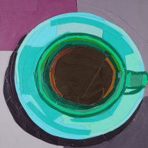 Title: Green Coffee Cup from a Bird's-Eye View