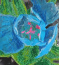 Blue Flower by collage artist Megan Coyle