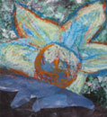 Blue Flower by collage artist Megan Coyle