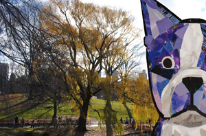 Bosty goes to Central Park by collage artist Megan Coyle