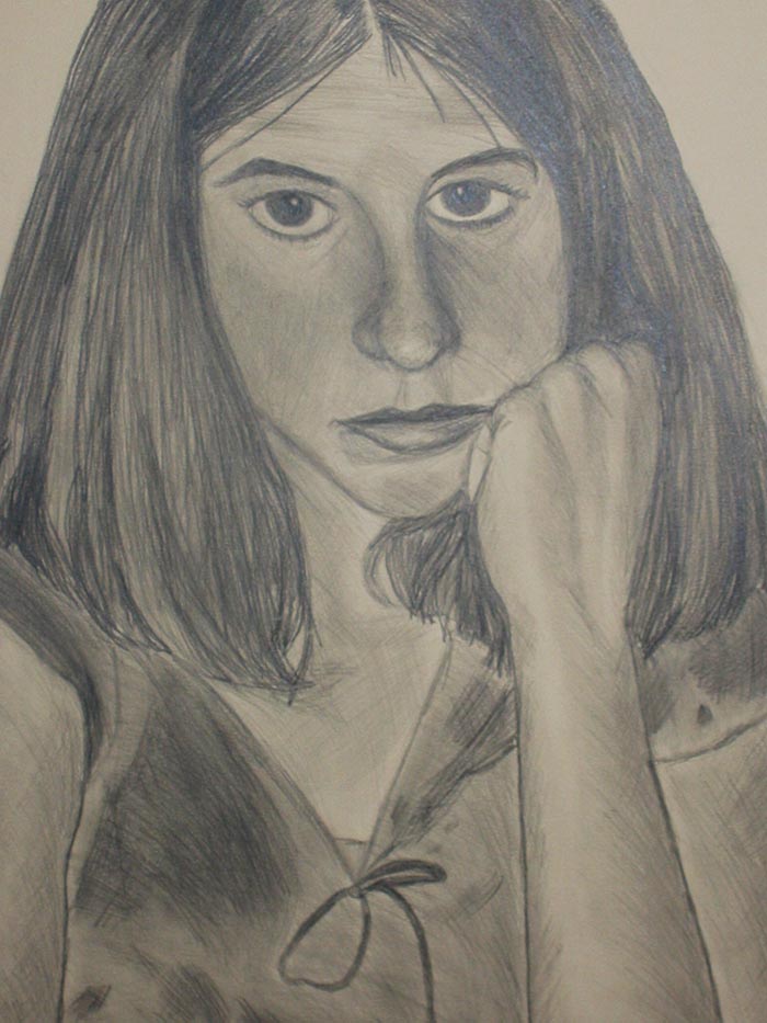 Megan Coyle self portrait she made in high school