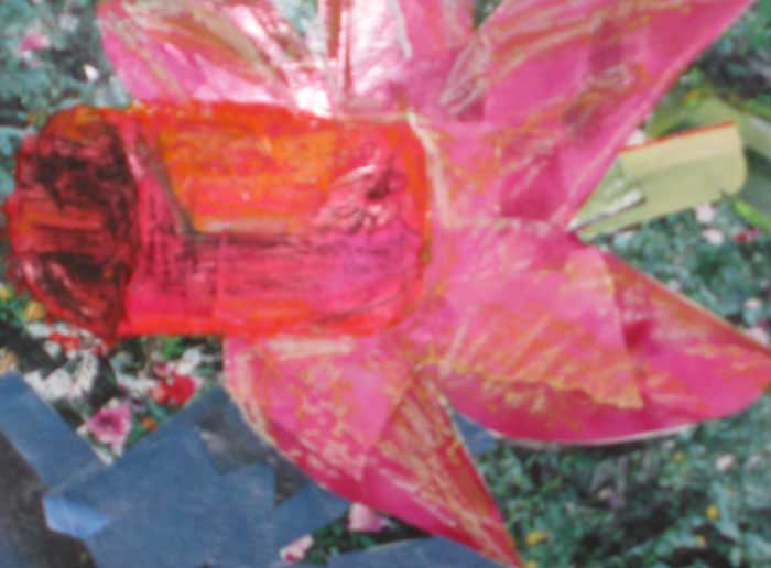 Pink Flower by collage artist Megan Coyle