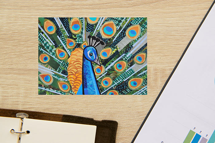 Pretty as a Peacock by collage artist Megan Coyle