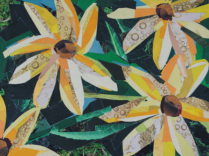 Yellow Flowers by collage artist Megan Coyle