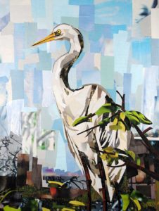 Crane by collage artist Megan Coyle