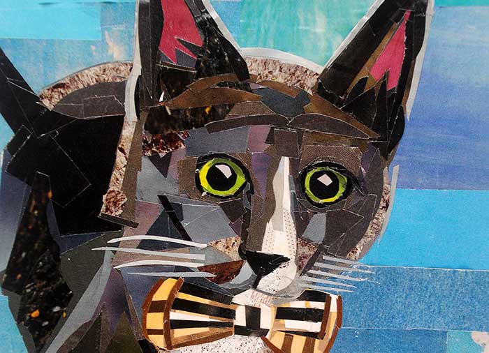 Franklin the Cat by collage artist Megan Coyle