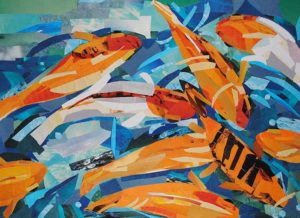 Goldfish Pond by collage artist Megan Coyle