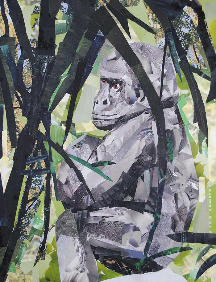Gorilla by collage artist Megan Coyle