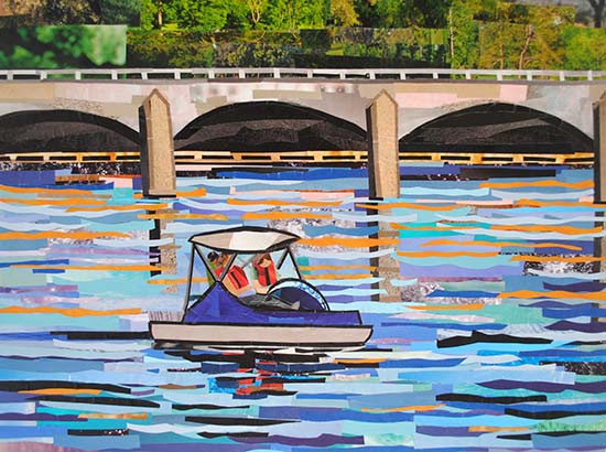 Paddle Boating by collage artist Megan Coyle