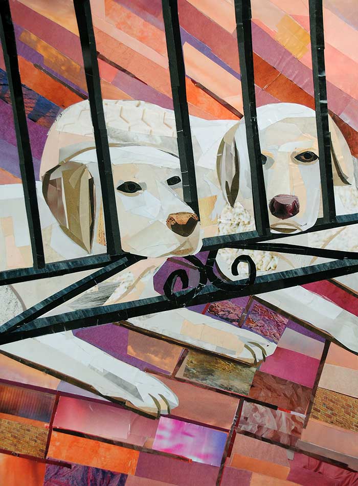 Puppies in Jail by collage artist Megan Coyle