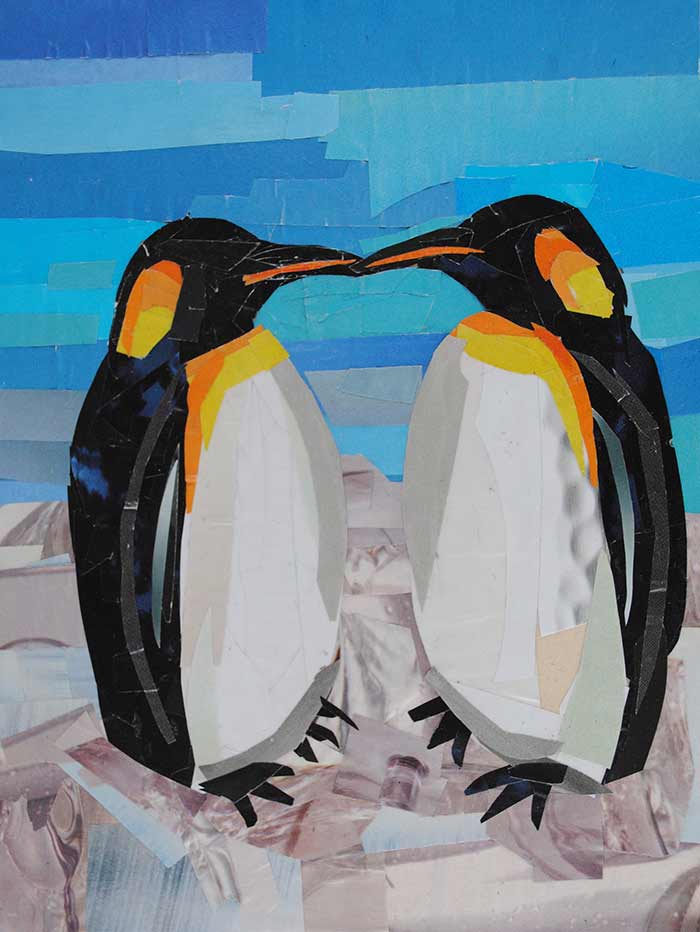 When Penguins Find Love by collage artist Megan Coyle