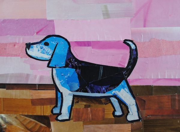 Blue Beagle by collage artist Megan Coyle