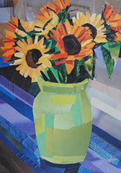 Autumn Flowers by collage artist Megan Coyle