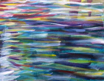 Detail image of a landscape painting by Megan Coyle